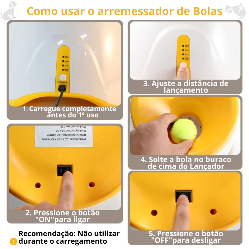 Arremessador de Bolinhas Automático para Pet