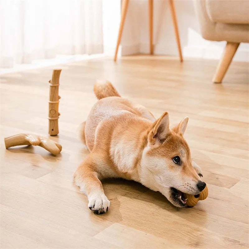 MORDEDOR Cão de estimação mastigar brinquedos molar dentes limpo vara interessante madeira de pinho chifres osso bambu tiro forma mastigável filhote de cachorro jogo interativo